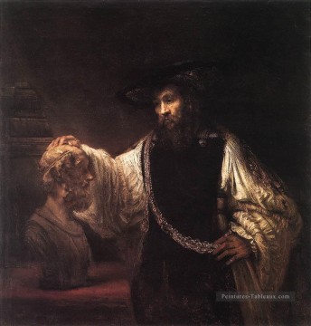 Aristote avec un buste de Homer portrait Rembrandt Peinture à l'huile